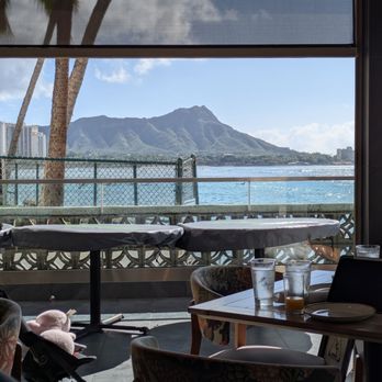 Monkeypod Kitchen - View of Diamond Head from table - Tacos Near Me - Honolulu, Hawaii