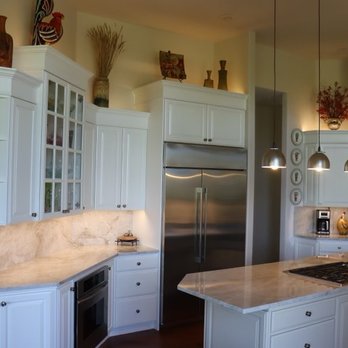 Cutting Edge Kitchens - The full height Taj Mahal backsplash turned out so eye catching! - General Contractors Near Me - Boise, Idaho