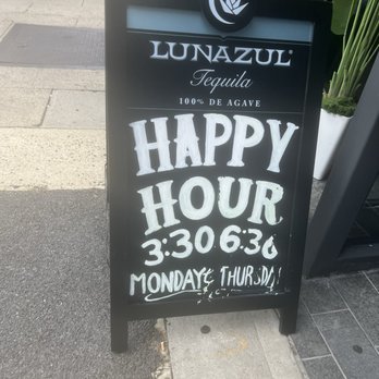 Drunken Taco Bar - Happy hour sign . But does not say " at the bar only" - Latin American Near Me - White Plains, New York