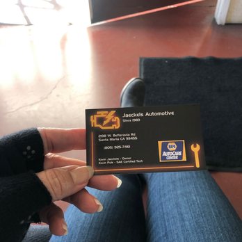 Jaeckels Automotive - Business card - Auto Repair Near Me - Santa Maria, California