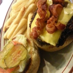 Offsides Tavern - Bacon cheeseburger. .. you can tell the owner buys quality meats.  I really loved this burger n fries.