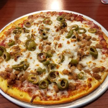 Palio's Pizza and Bar - Personal sausage and green olive pizza - Bars Near Me - Amarillo, Texas Palio's Pizza and Bar - Personal sausage and green olive pizza - Bars Near Me - Amarillo, Texas