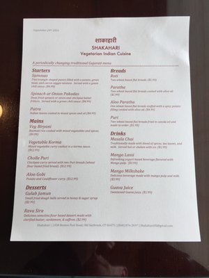 Menu photo 4 Shakahari Old Saybrook, CT