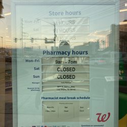 Walgreens - Their hours. Pharmacy is closed; but the store too? SMH