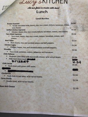 Menu photo 2 Lucy’s Kitchen Vega, TX Menu photo 2 Lucy’s Kitchen Vega, TX
