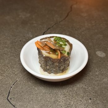 One By Spork - Smoked bass charcoal tartalette - New American Near Me - Pittsburgh, Pennsylvania