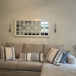 100lb mirror he hung alone and candle arbor.