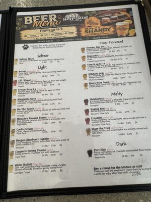 Menu photo 1 HopSide Brewery Alpena, MI
