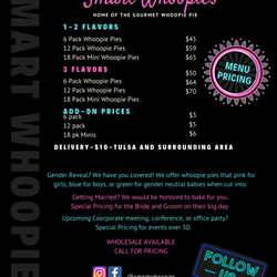 Smart Whoopies - Price Sheet
Shipping For A Fee