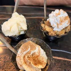 Tiny's Family Restaurant - Bread pudding, ice cream and rice pudding.