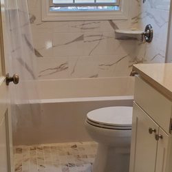 The Tile Shop - Our beautiful bathroom. Thank you, Tile Shop Shrewsbury, MA!