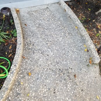 Concrete Warriors - Here is the walkway after Steve poured the new concrete.   I was impressed at how well he was able to match the existing concrete! - Masonry/Concrete Near Me