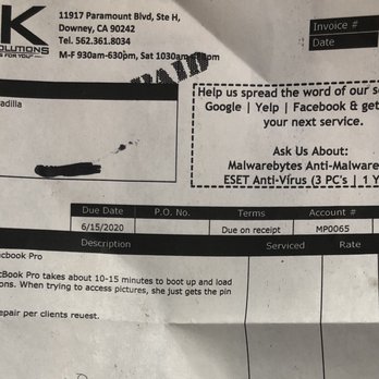 Hi-Tek Solutions - Receipt - Data Recovery Near Me - Downey, California Hi-Tek Solutions - Receipt - Data Recovery Near Me - Downey, California