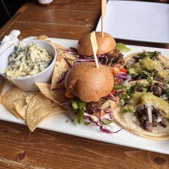 Bighorn Tavern - Happy hour; 2-6pm. Spinach artichoke dip, teriyaki pulled pork sliders, & carne street tacos. Only $15! - New American Near Me - Reno, Nevada