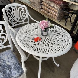 white metal table