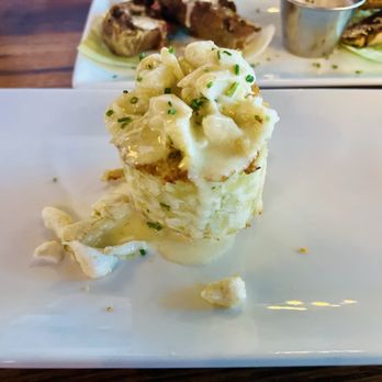 Federal American Grill - Signature Jumbo Lump Crab Cake I didn't care for the sauce but it had nice lumps of crab meat. - Burgers Near Me - Houston, Texas