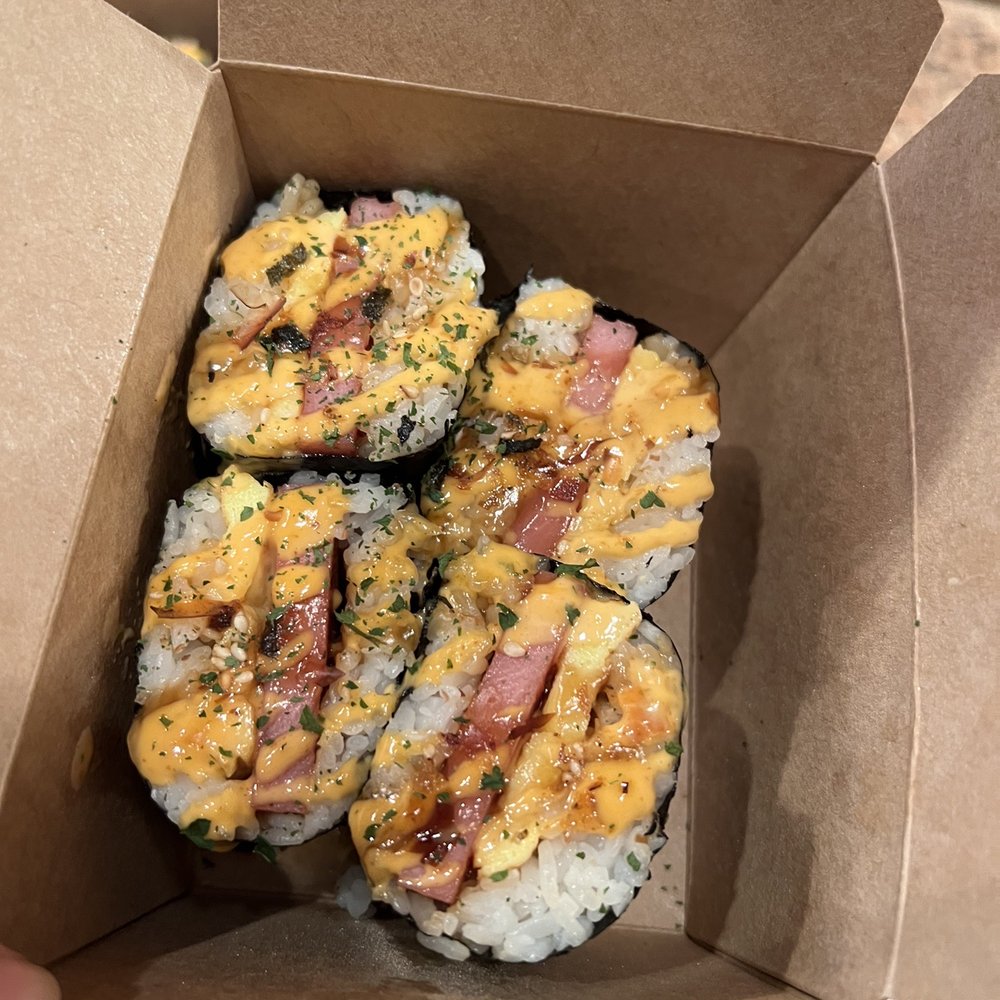 HawaU - Spam Musubi with orange sauce (egg, spam, rice, seaweed) - Fast Food Near Me - Manassas, Virginia HawaU - Spam Musubi with orange sauce (egg, spam, rice, seaweed) - Fast Food Near Me - Manassas, Virginia