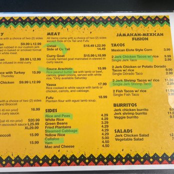 Jamaican & African Cuisine - the menu - African Near Me - Jackson, Tennessee