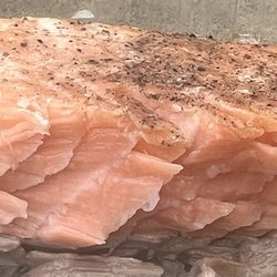 Cut Meat and Seafood Market - Inside view of the salmon....cooked perfectly on the big green egg.