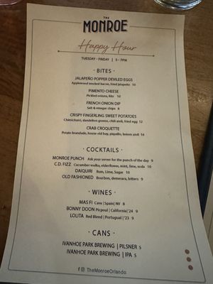 Menu photo 6 The Monroe Orlando, FL