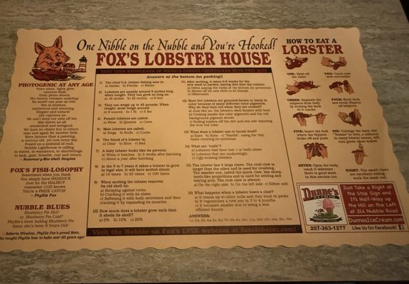 Menu photo 1 Fox's Lobster House York, ME Menu photo 1 Fox's Lobster House York, ME