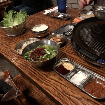 Jongro BBQ - Sneak peek of the condiments and banchan! - Korean Near Me - New York, New York Jongro BBQ - Sneak peek of the condiments and banchan! - Korean Near Me - New York, New York