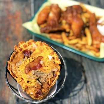 The Lighthouse Grill - Mashed Potato Cone (with Beef Brisket, Bacon, and Cheese) - American Near Me - Trinidad, California
