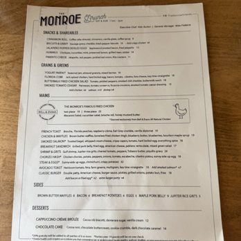 The Monroe - Brunch menu - New American Near Me - Orlando, Florida