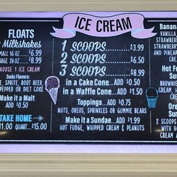 Sweet Cone Alabama Icecream - Menu Board  08-17-2022