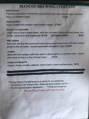 Menu photo 4 Mancos Brewing Company Mancos, CO Menu photo 4 Mancos Brewing Company Mancos, CO
