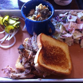Sweet Cheeks Q - Berkshire Pulled Pork Sandwich with a side of Coleslaw and Broccoli Cheddar Casserole - $18 - Southern Near Me - Boston, Massachusetts