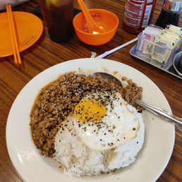 minced pork with egg and rice minced pork with egg and rice