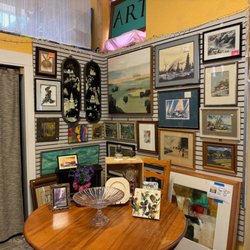 Art wall at the Social Service League Thrift Store