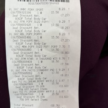 Bath & Body Works - Receipt - Cosmetics & Beauty Supply Near Me - Waco, Texas Bath & Body Works - Receipt - Cosmetics & Beauty Supply Near Me - Waco, Texas