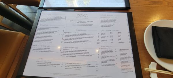 Menu photo 4 Roka Akor San Francisco, CA Menu photo 4 Roka Akor San Francisco, CA