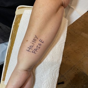 Chapter One Tattoo - My daughters' names in their handwriting forever on my arm. - Tattoo Near Me - San Diego, California