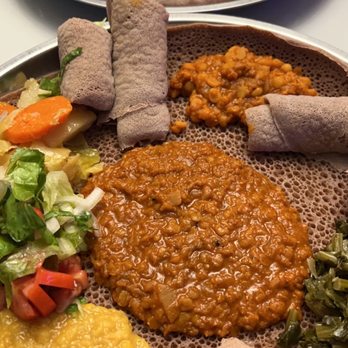 Lalibela Restaurant and Bar - Veggie combination plate. Shiro plate. - Ethiopian Near Me - Columbus, Ohio Lalibela Restaurant and Bar - Veggie combination plate. Shiro plate. - Ethiopian Near Me - Columbus, Ohio