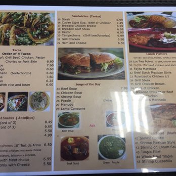 Los Potros - Menu Part 1/2 - Mexican Near Me - Kernersville, North Carolina