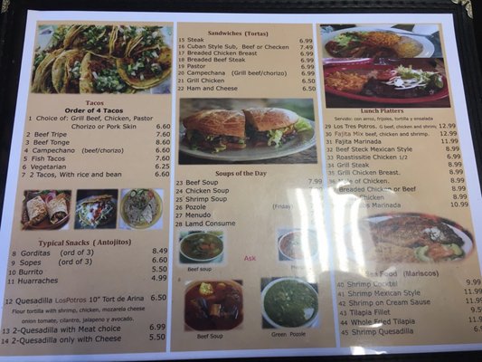 Menu photo 1 Los Potros Kernersville, NC
