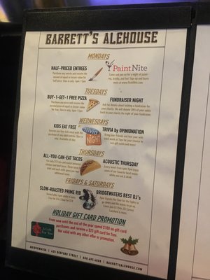 Menu photo 7 Barrett's Ale House Bridgewater, MA