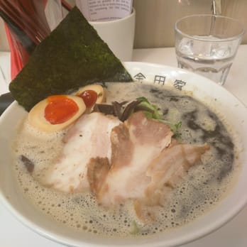 Kanada-Ya - Original ramen with ma-yu and hanjuku egg. - Ramen Near Me - London, XGL Kanada-Ya - Original ramen with ma-yu and hanjuku egg. - Ramen Near Me - London, XGL