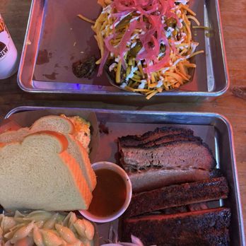 Stiles Switch BBQ & Brew - Texas Frito Pie - Smoked Pulled Pork w/ Verde Sauce 2 Meat Plate - Barbeque Near Me - Austin, Texas