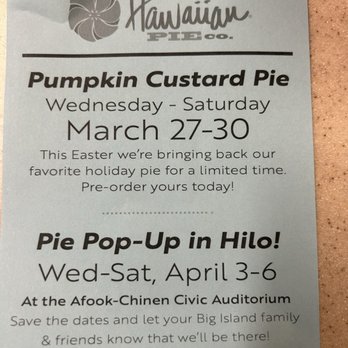 Hawaiian Pie Company - Upcoming promotions 3/14/24 - Bakeries Near Me - Honolulu, Hawaii Hawaiian Pie Company - Upcoming promotions 3/14/24 - Bakeries Near Me - Honolulu, Hawaii