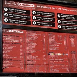 Hicks Hometown Drive-In - Classic burger, hot dog, fries menu with some South of the Border options.