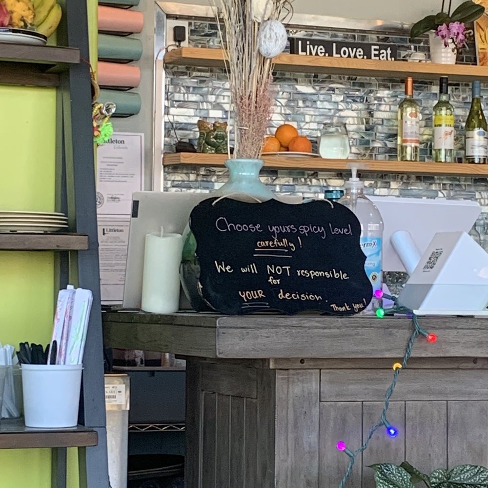 Beyond Thai - Funny sign about their heat - Thai Near Me - Littleton, Colorado