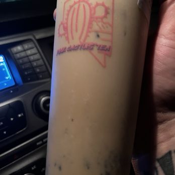 Pink Cactus Tea - C7 ( Oreo cake boba milk tea) it has crème brûlée walls but I shook it to mix in my drink - Bubble Tea Near Me - Las Vegas, Nevada