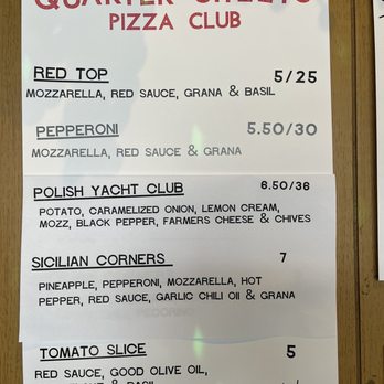 Quarter Sheets - Menu - Pizza Near Me - Los Angeles, California