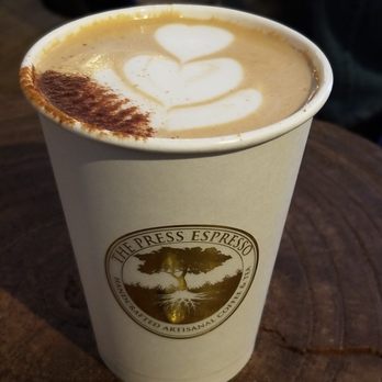 The Press Espresso - Banana Foster Latte with Almond Milke - Bakeries Near Me - Temecula, California The Press Espresso - Banana Foster Latte with Almond Milke - Bakeries Near Me - Temecula, California