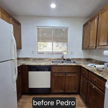 Sanchez Painting - I want to brighten up the kitchen by painting the existing cabinets white. - Painters Near Me - Encinitas, California Sanchez Painting - I want to brighten up the kitchen by painting the existing cabinets white. - Painters Near Me - Encinitas, California