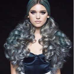 Noir Salon and Lash Lounge - Grey/blue ombré hair